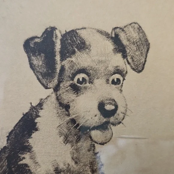 Vintage Dog Art Print in Frame, J Knowles Hare, Well I'll Be - Picture 5 of 8